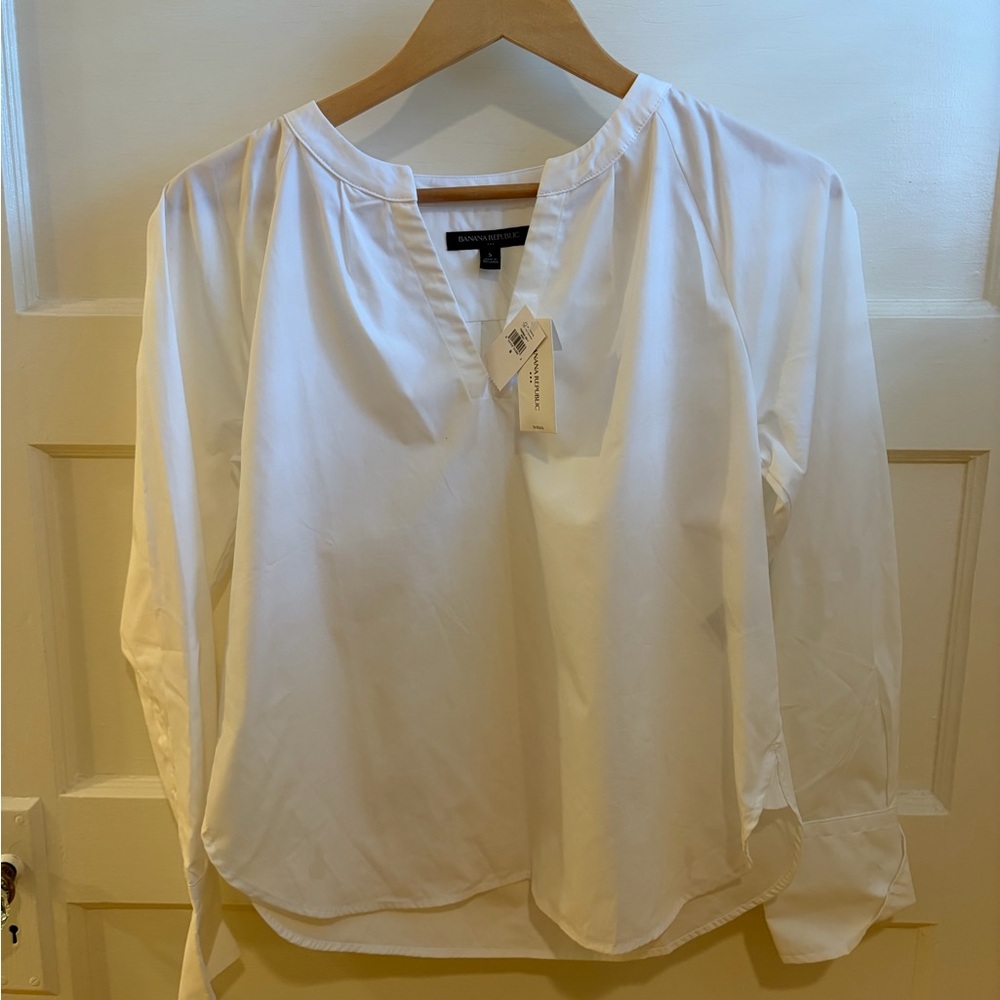 NWT Size S Banana Republic White Top I White Shirt ISize Small